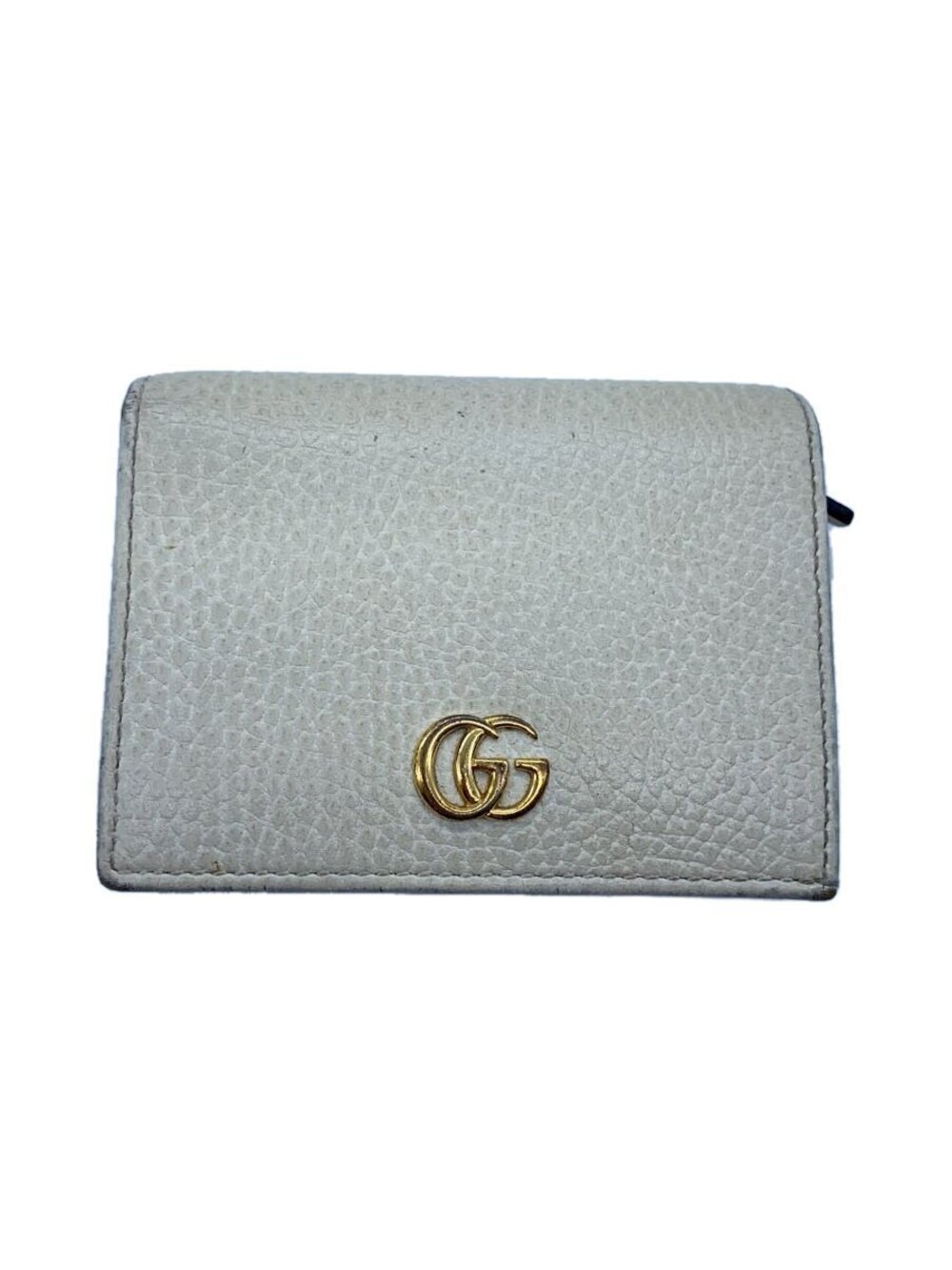 Gucci Card Case Wallet GG Marmont Leather White